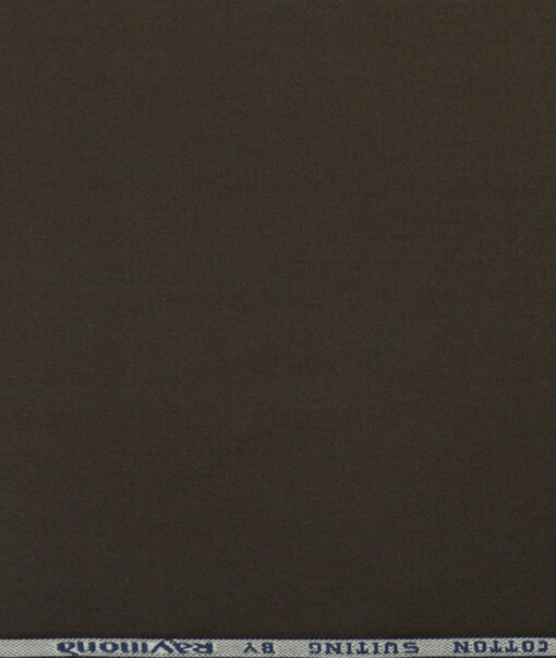 Raymond Men's Cotton Solids 1.50 Meter Unstitched Trouser Fabric (Dark Brown)