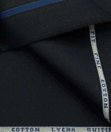 Raymond Men's Cotton Solids 1.50 Meter Unstitched Trouser Fabric (Dark Navy Blue)