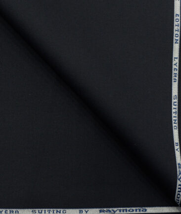 Raymond Men's Cotton Solids 1.50 Meter Unstitched Trouser Fabric (Dark Navy Blue)