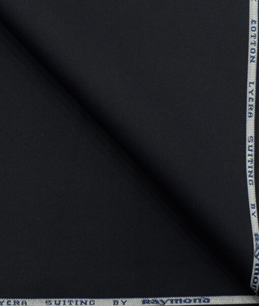 Raymond Men's Cotton Solids 1.50 Meter Unstitched Trouser Fabric (Dark Navy Blue)