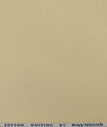 Raymond Men's Cotton Solids 1.50 Meter Unstitched Trouser Fabric (EggNog Beige)