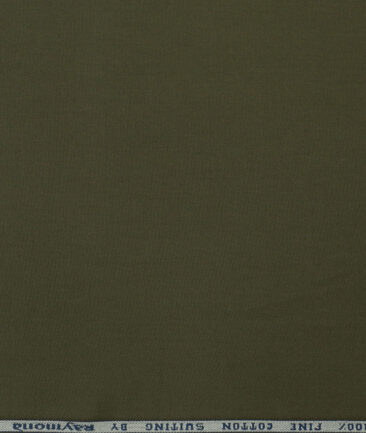 Raymond Men's Cotton Solids 1.50 Meter Unstitched Trouser Fabric (Green)