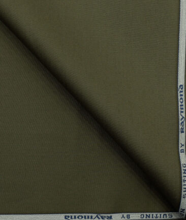 Raymond Men's Cotton Solids 1.50 Meter Unstitched Trouser Fabric (Green)