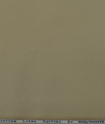 Raymond Men's Cotton Solids 1.50 Meter Unstitched Trouser Fabric (Light Brown)