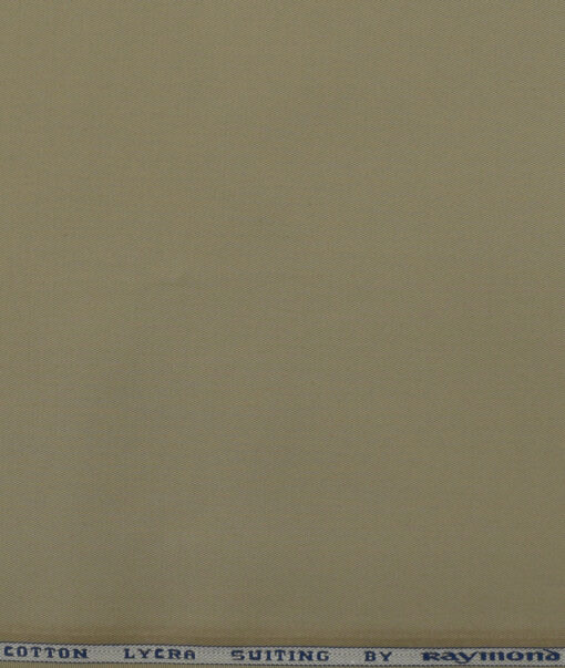 Raymond Men's Cotton Solids 1.50 Meter Unstitched Trouser Fabric (Light Brown)