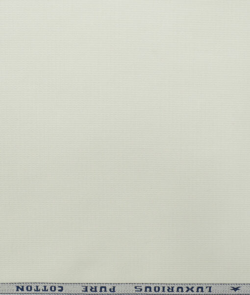 Raymond Men's Cotton Structured 1.50 Meter Unstitched Trouser Fabric (White)
