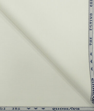 Raymond Men's Cotton Structured 1.50 Meter Unstitched Trouser Fabric (White)