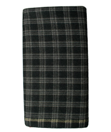 Raymond Men's Wool Checks Fine 2.20 Meter Unstitched Tweed Jacketing & Blazer Fabric (Black)