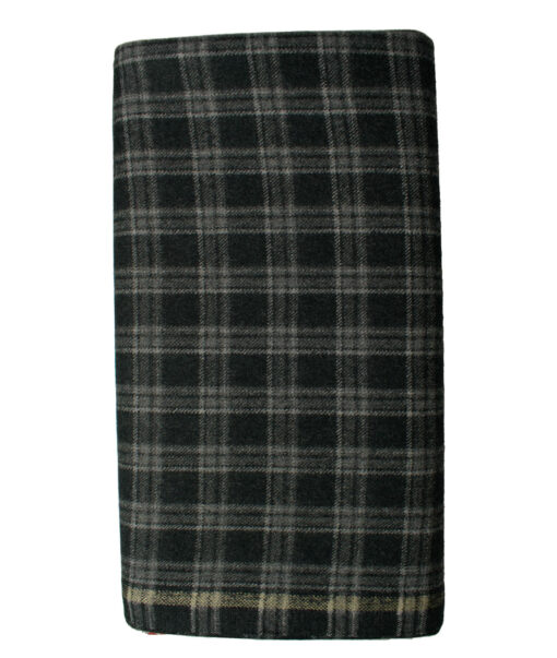 Raymond Men's Wool Checks Fine 2.20 Meter Unstitched Tweed Jacketing & Blazer Fabric (Black)