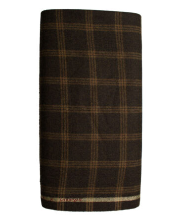 Raymond Men's Wool Checks Fine 2.20 Meter Unstitched Tweed Jacketing & Blazer Fabric (Dark Brown)