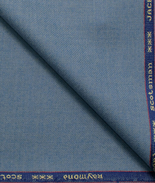Raymond Men's Wool Solids Medium 2.20 Meter Unstitched Tweed Jacketing & Blazer Fabric (Sky Blue)