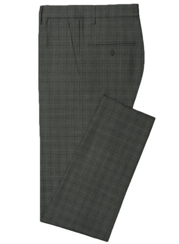 Raymond Men's Wool Checks Super 90's 3.75 Meter Unstitched Suiting Fabric (Worsted Grey)