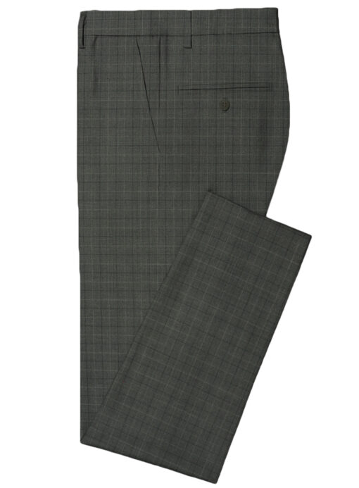 Raymond Men's Wool Checks Super 90's 3.75 Meter Unstitched Suiting Fabric (Worsted Grey)