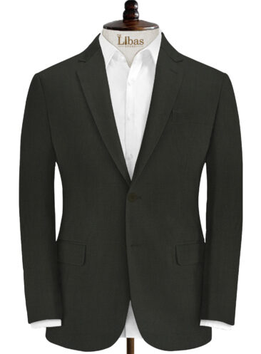 Raymond Men's Wool Checks Monza Prime3.75 Meter Unstitched Suiting Fabric (Brownish Black)