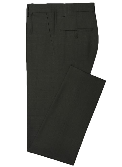 Raymond Men's Wool Checks Monza Prime3.75 Meter Unstitched Suiting Fabric (Brownish Black)