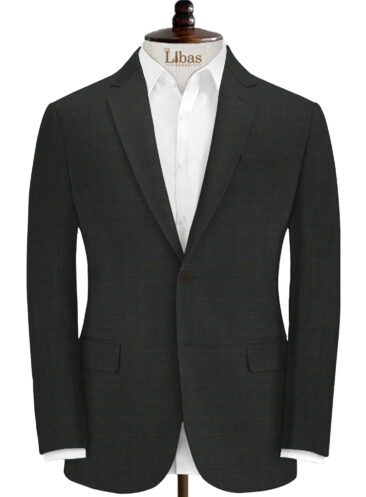 Raymond Men's Wool Checks Techno Smart 3.75 Meter Unstitched Suiting Fabric (Worsted Black)