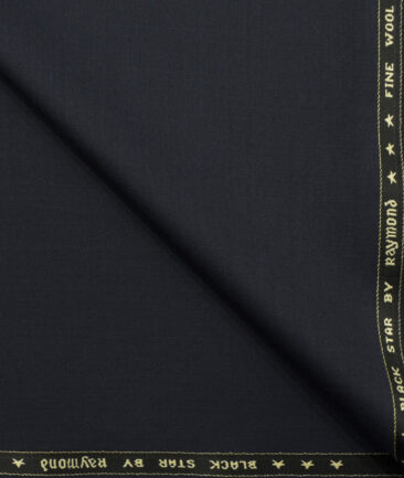 Raymond Men's Wool Solids 3.75 Meter Unstitched Suiting Fabric (Dark Blue)