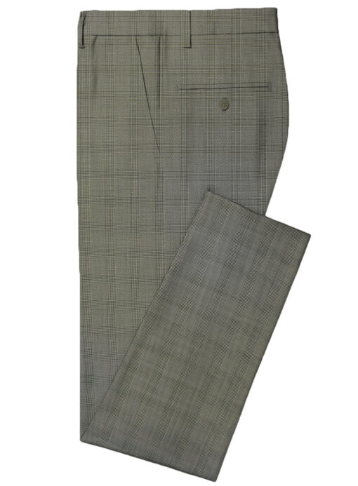 Spaadaa Men's Wool Checks 3.75 Meter Unstitched Suiting Fabric (Light Grey)