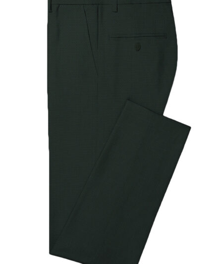 Spaadaa Men's Wool Structured 3.75 Meter Unstitched Suiting Fabric (Dark Pine Green)