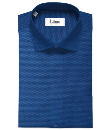Arvind Men's Giza Cotton Structured 2.25 Meter Unstitched Shirting Fabric (Royal Blue)