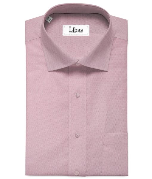 Arvind Men's  Superfine Cotton Structured 2.25 Meter Unstitched Shirting Fabric (Blush Pink)