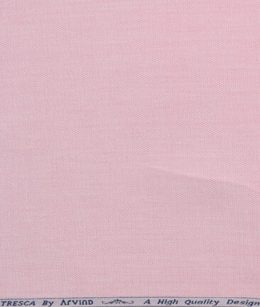 Arvind Men's  Superfine Cotton Structured 2.25 Meter Unstitched Shirting Fabric (Blush Pink)