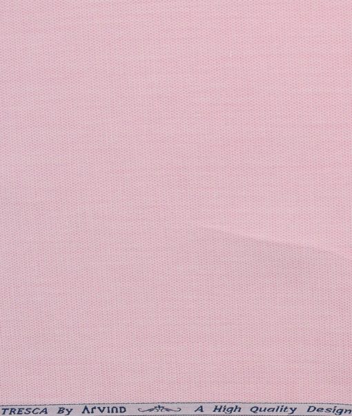 Arvind Men's  Superfine Cotton Structured 2.25 Meter Unstitched Shirting Fabric (Blush Pink)