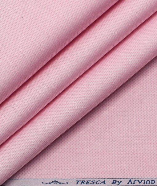 Arvind Men's  Superfine Cotton Structured 2.25 Meter Unstitched Shirting Fabric (Blush Pink)