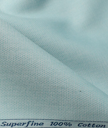 Arvind Men's  Superfine Cotton Structured 2.25 Meter Unstitched Shirting Fabric (Mint Green)