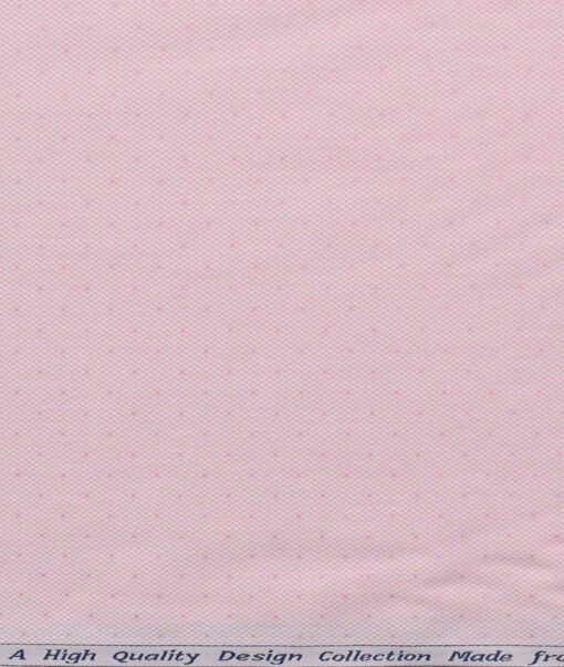 Arvind Men's  Superfine Cotton Structured 2.25 Meter Unstitched Shirting Fabric (Pink)