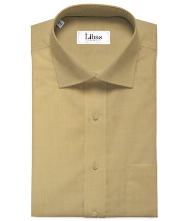 Arvind Men's  Superfine Cotton Structured 2.25 Meter Unstitched Shirting Fabric (Yellow)