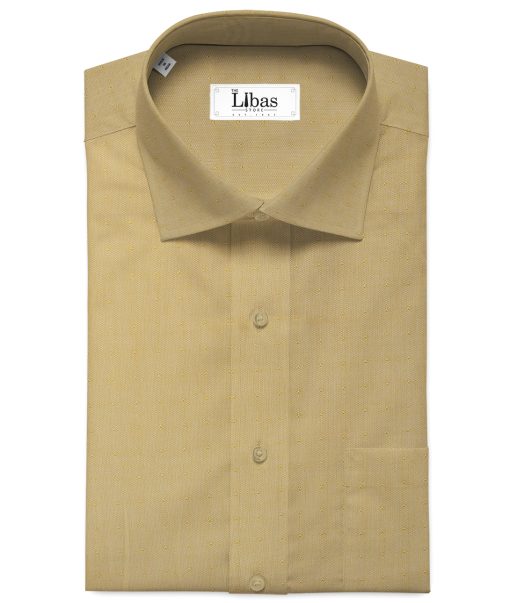 Arvind Men's  Superfine Cotton Structured 2.25 Meter Unstitched Shirting Fabric (Yellow)