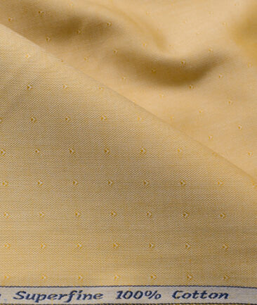 Arvind Men's  Superfine Cotton Structured 2.25 Meter Unstitched Shirting Fabric (Yellow)