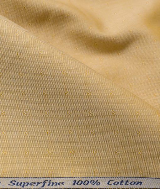 Arvind Men's  Superfine Cotton Structured 2.25 Meter Unstitched Shirting Fabric (Yellow)