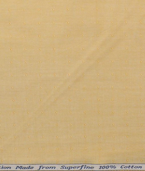 Arvind Men's  Superfine Cotton Structured 2.25 Meter Unstitched Shirting Fabric (Yellow)