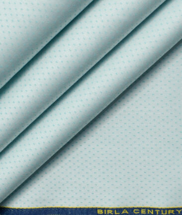 Birla Century Men's Giza Cotton Structured 2.25 Meter Unstitched Shirting Fabric (Mint Green)