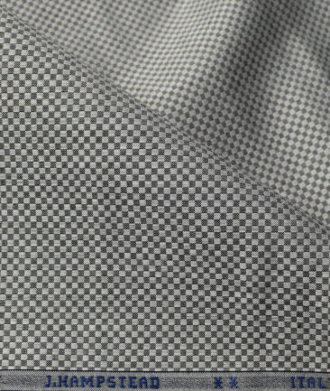 J.Hampstead Men's Giza Cotton Structured 2.25 Meter Unstitched Shirting Fabric (Grey)