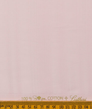 Luthai Men's Supima Cotton Striped 2.25 Meter Unstitched Shirting Fabric (Pink)