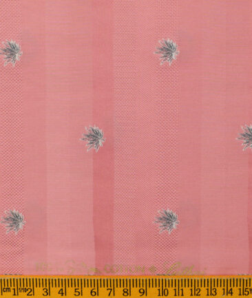 Luthai Men's Supima Cotton Self Design 2.25 Meter Unstitched Shirting Fabric (Blush Pink)