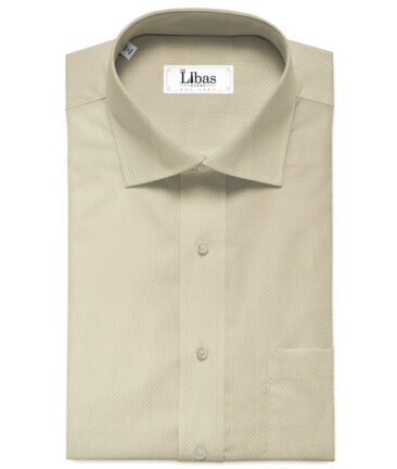 Monti Vora Men's Giza Cotton Structured 2.25 Meter Unstitched Shirting Fabric (Beige)