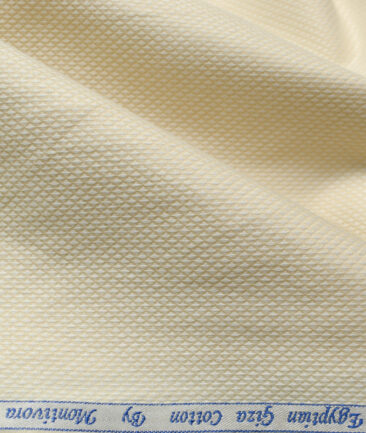 Monti Vora Men's Giza Cotton Structured 2.25 Meter Unstitched Shirting Fabric (Beige)