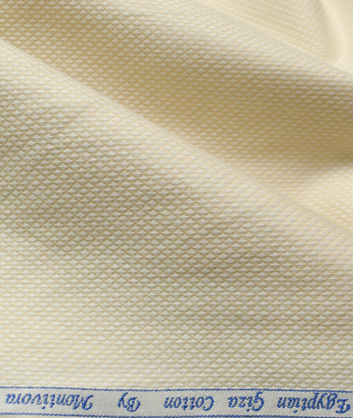 Monti Vora Men's Giza Cotton Structured 2.25 Meter Unstitched Shirting Fabric (Beige)