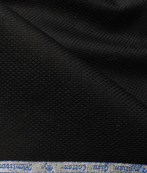 Monti Vora Men's Giza Cotton Structured 2.25 Meter Unstitched Shirting Fabric (Black)