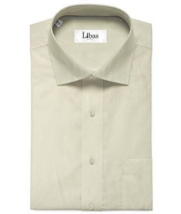 Monti Vora Men's Giza Cotton Structured 2.25 Meter Unstitched Shirting Fabric (Cream)