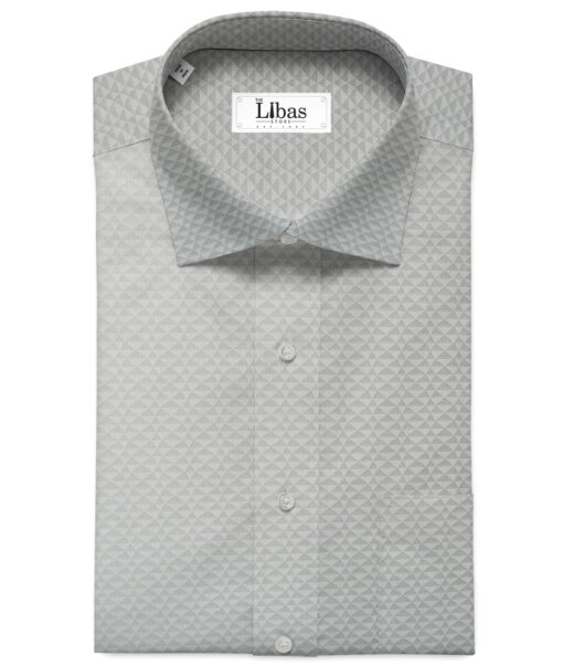 Monti Vora Men's Giza Cotton Structured 2.25 Meter Unstitched Shirting Fabric (Light Grey)