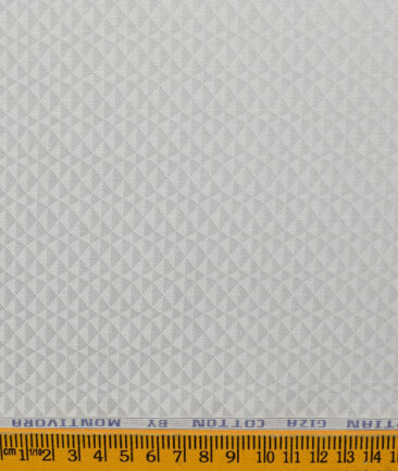 Monti Vora Men's Giza Cotton Structured 2.25 Meter Unstitched Shirting Fabric (Light Grey)