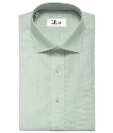 Monti Vora Men's Giza Cotton Structured 2.25 Meter Unstitched Shirting Fabric (Pistachious Green)