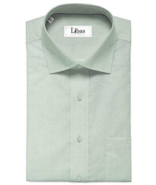 Monti Vora Men's Giza Cotton Structured 2.25 Meter Unstitched Shirting Fabric (Pistachious Green)