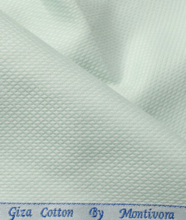 Monti Vora Men's Giza Cotton Structured 2.25 Meter Unstitched Shirting Fabric (Pistachious Green)