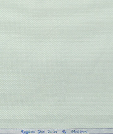 Monti Vora Men's Giza Cotton Structured 2.25 Meter Unstitched Shirting Fabric (Pistachious Green)